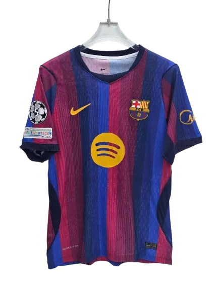 Barcelona jersey with lamine yamal +UCL patches