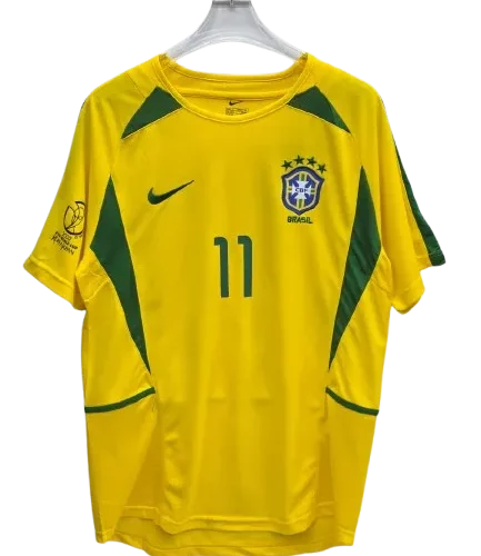 2002 Brazil home jersey with ronaldinho