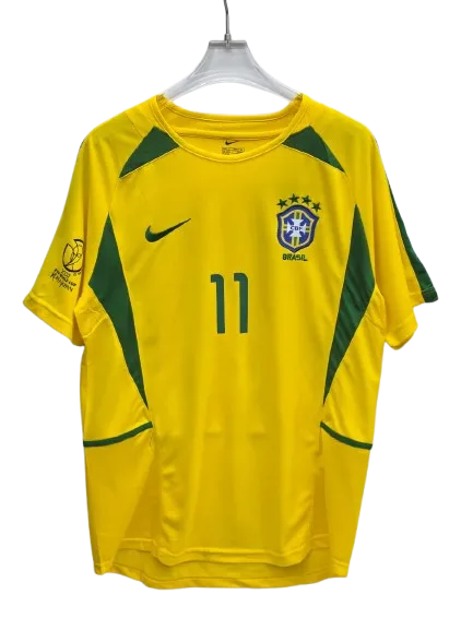 2002 Brazil home jersey with ronaldinho