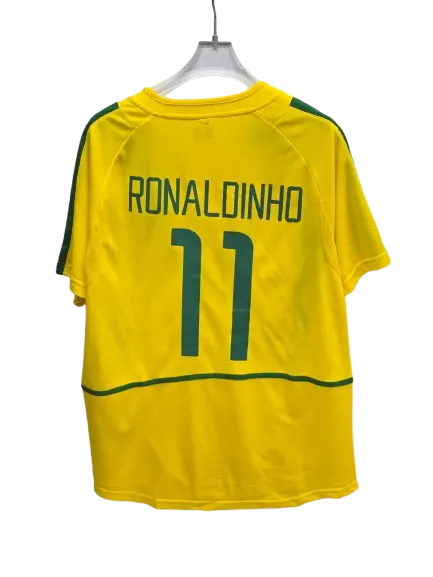 2002 Brazil home jersey with ronaldinho